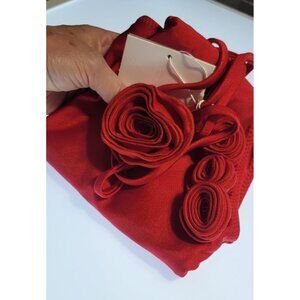 SAME Los Angeles Red Rosette Choker One Piece Swimsuit Women L NWT